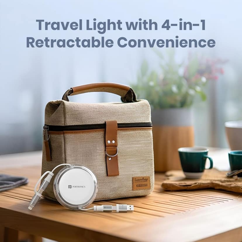 Portronics 60W Quadline 4-In-1 Multifunctional Fast Charging Retractable Cable view 4