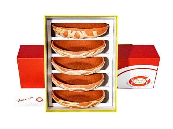 Edible Millet Cutlery | Medium Chat Basket Flares | 08pcs view 3