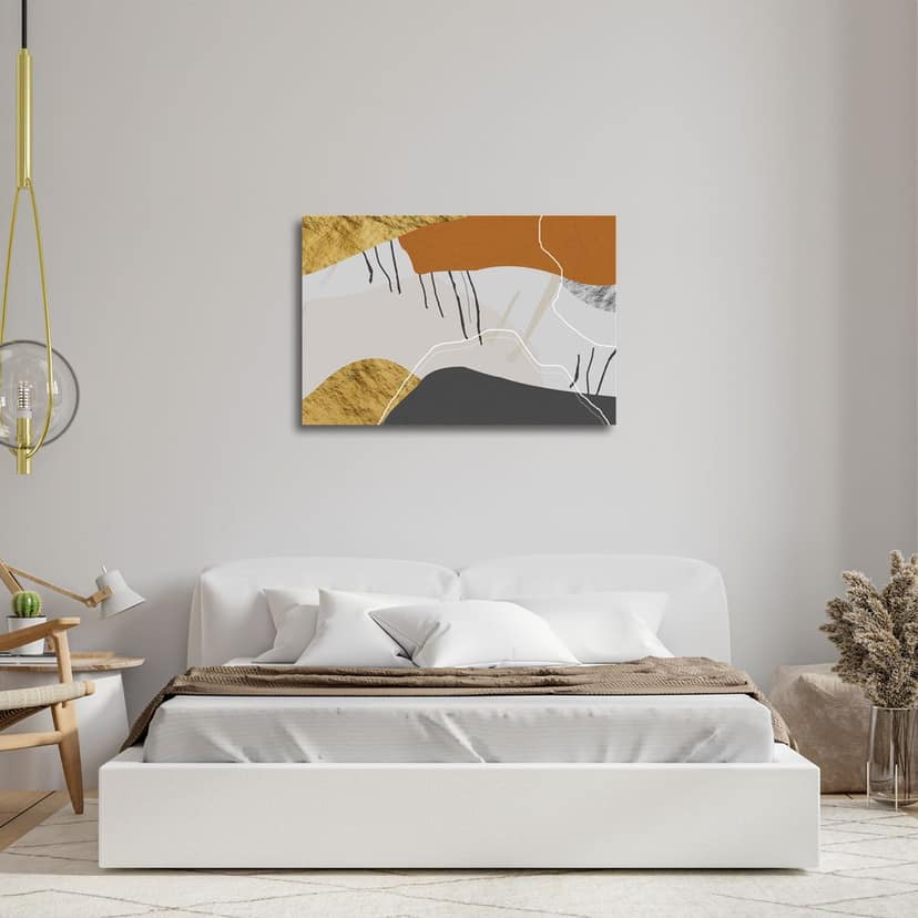 MID-CENTURAY MODERN WALLART 24in X 16in WITH BLACK FRAME
