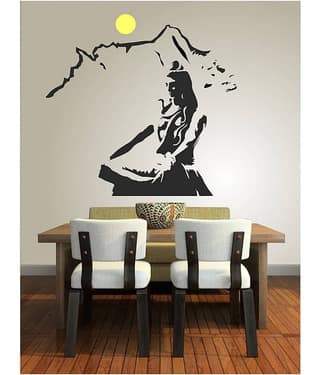 Asmi Collection Beautiful God Shiva on Kailash Religious & Inspirational Sticker ( 100 x 100 cms )