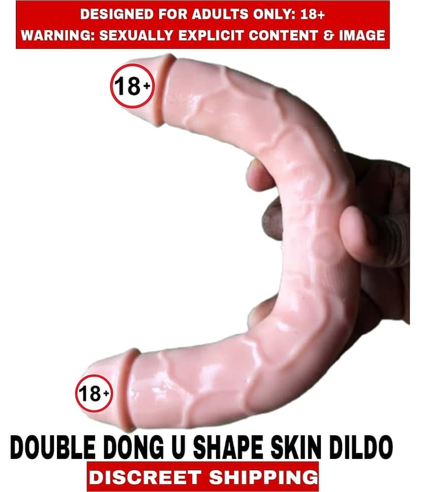 Adult New Sexy toy Double Dong U Shape Skin Color Realistic Dildo Best Experience Dildo For Women