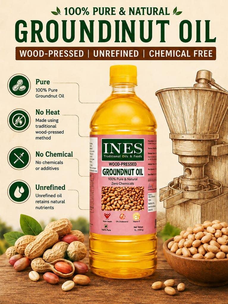 INES Wood Pressed Oil -100% Pure Natural & Pure Goodness in Every Drop - (1 kg) view 2