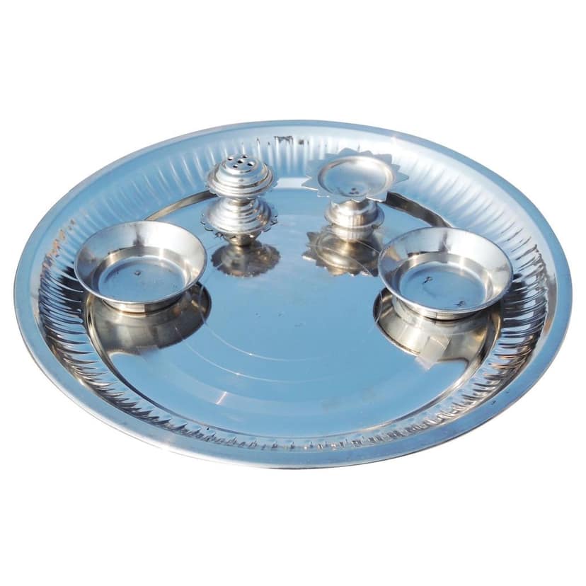 Steel Puja Thali (SMAS038 F) view 2