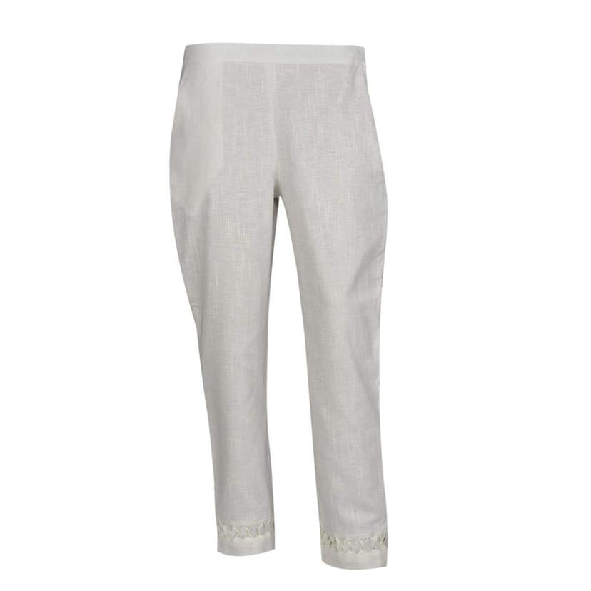 Linen Blend Solid Palazzos for Women view 2