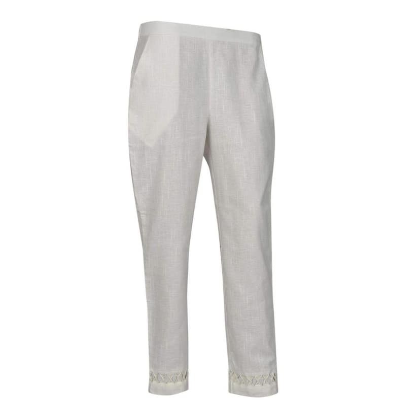 Linen Blend Solid Palazzos for Women view 3