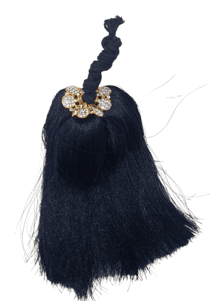 Black Tassel with Rhinestone Cap