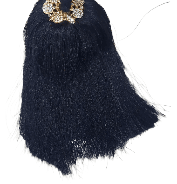 Black Tassel with Rhinestone Cap view 2