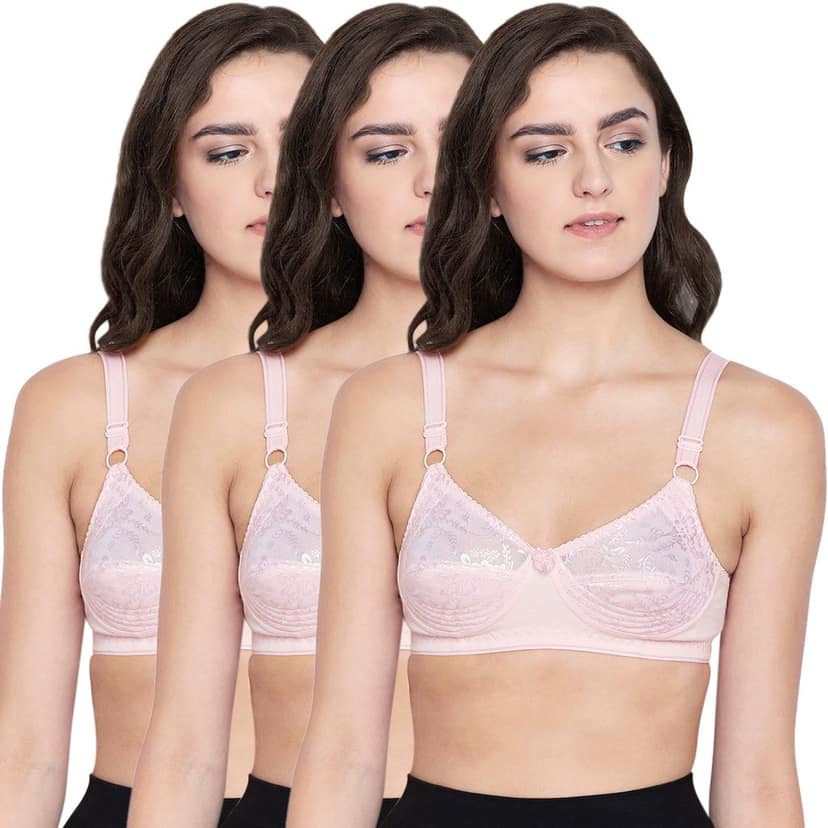 Bodycare Cotton Non Padded Non wired Regular Bra-Pack of 3