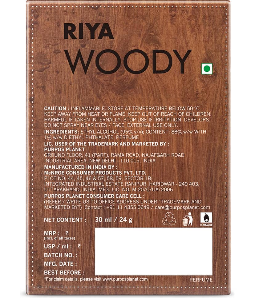 RIYA Woody Perfume,Long Lasting Fragrance,Bergamot and Pink Pepper Eau de Parfum - 30 ml view 2