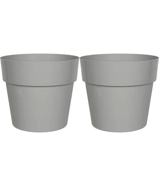 Grey Color Plastic Pots & Planters for Gardening, Indoor & Outdoor ( Pack of 2 ) - 14cm (Length)