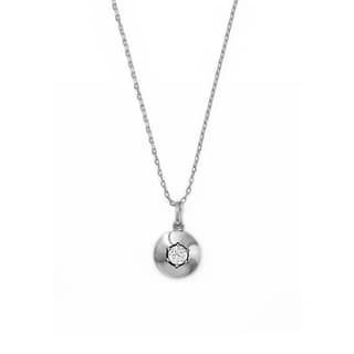 Silver Round Illusion Pendant with Chain