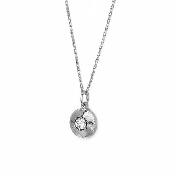 Silver Round Illusion Pendant with Chain view 5