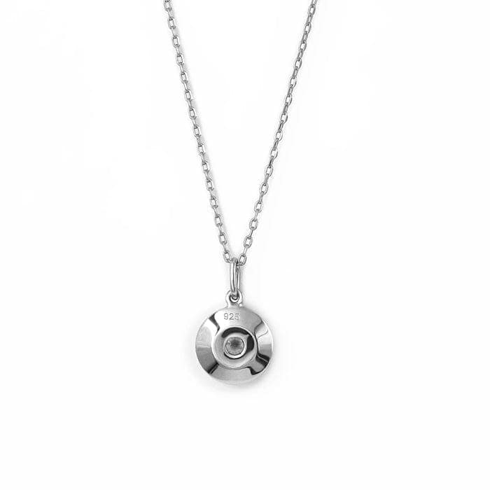 Silver Round Illusion Pendant with Chain view 6