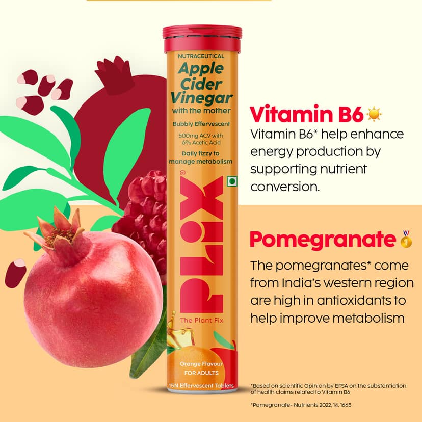 Apple Cider Vinegar Effervescent with the mother Pack of 12 Tubes__3 Months__180 Tablets view 5