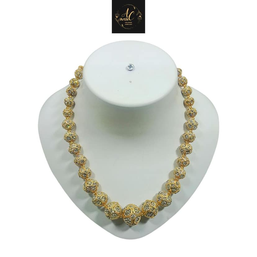 ARTIK HALLMARK Necklace Set with Ear Rings, White AD view 2