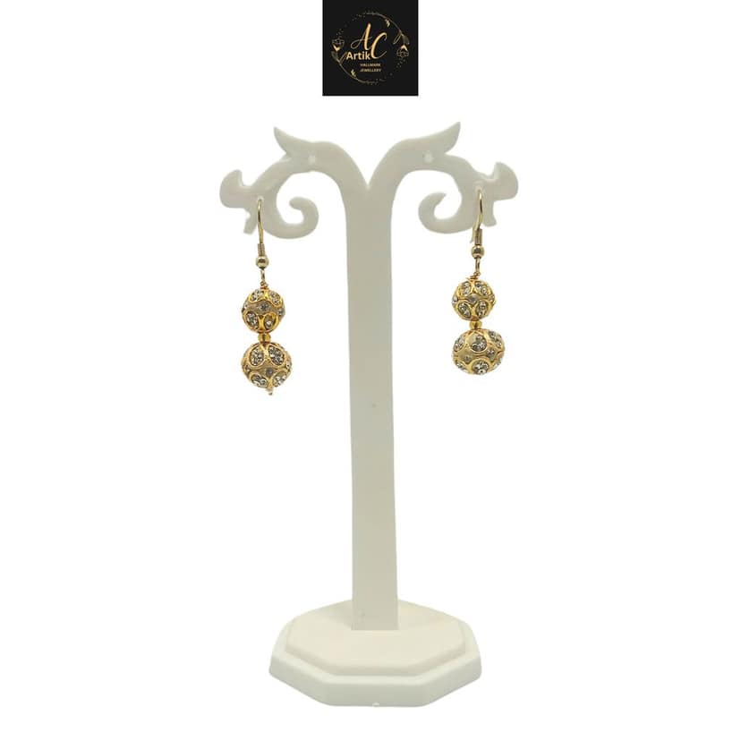 ARTIK HALLMARK Necklace Set with Ear Rings, White AD view 3