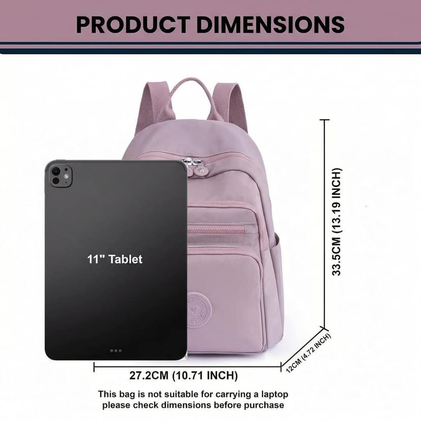 TS WITH TECHSUN Stylish Lightweight Water Resistant Backpack for Women Girls | Anti-Theft Adjustable Shoulder Strap Bag | Multipocket Daypack for Travel, Shopping, Office, Work view 2