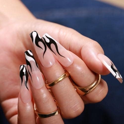 Nail Art Design Dotting Painting Drawing UV Polish Brush Pen Tools Set Kit Nail Art Dotting Pen Tool Set for Fingertip Design (Black And White, 13 ml) view 3