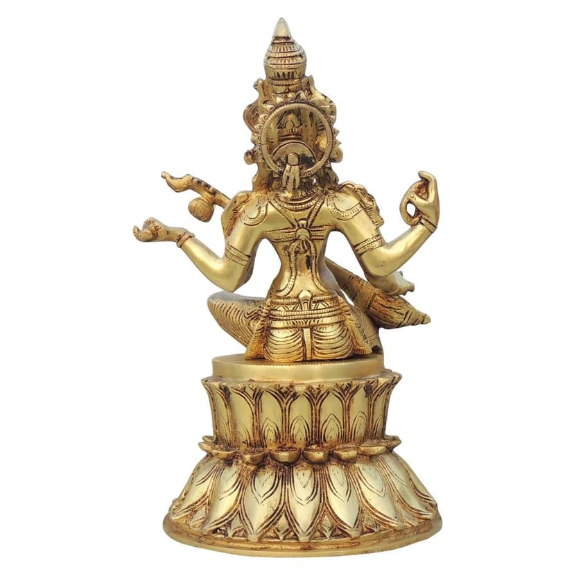 Brass Saraswati Ji Premium Idol - Decorative Handcrafted Statue, Height : 14 Inch (BSMAS1536 F) view 3