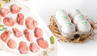 Chicken Curry Cut Without skin + White Eggs Pack of 6