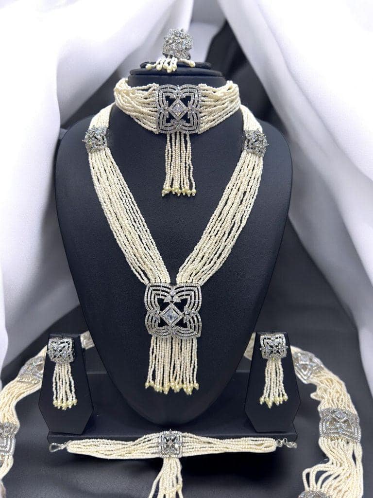 Belt Set With CZ Stones and Pearls - Signature Collection By Amit Chauhan And Sons