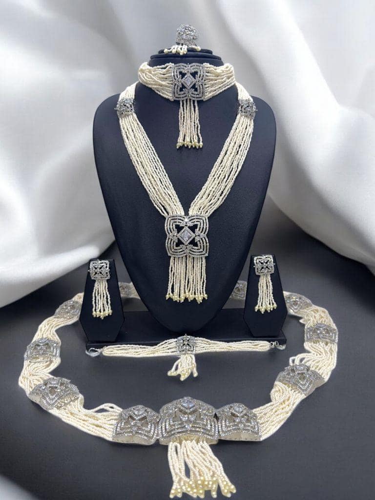 Belt Set With CZ Stones and Pearls - Signature Collection By Amit Chauhan And Sons view 2
