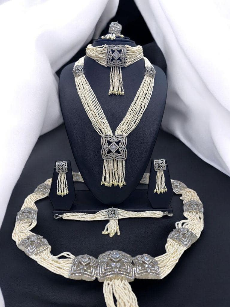Belt Set With CZ Stones and Pearls - Signature Collection By Amit Chauhan And Sons view 3