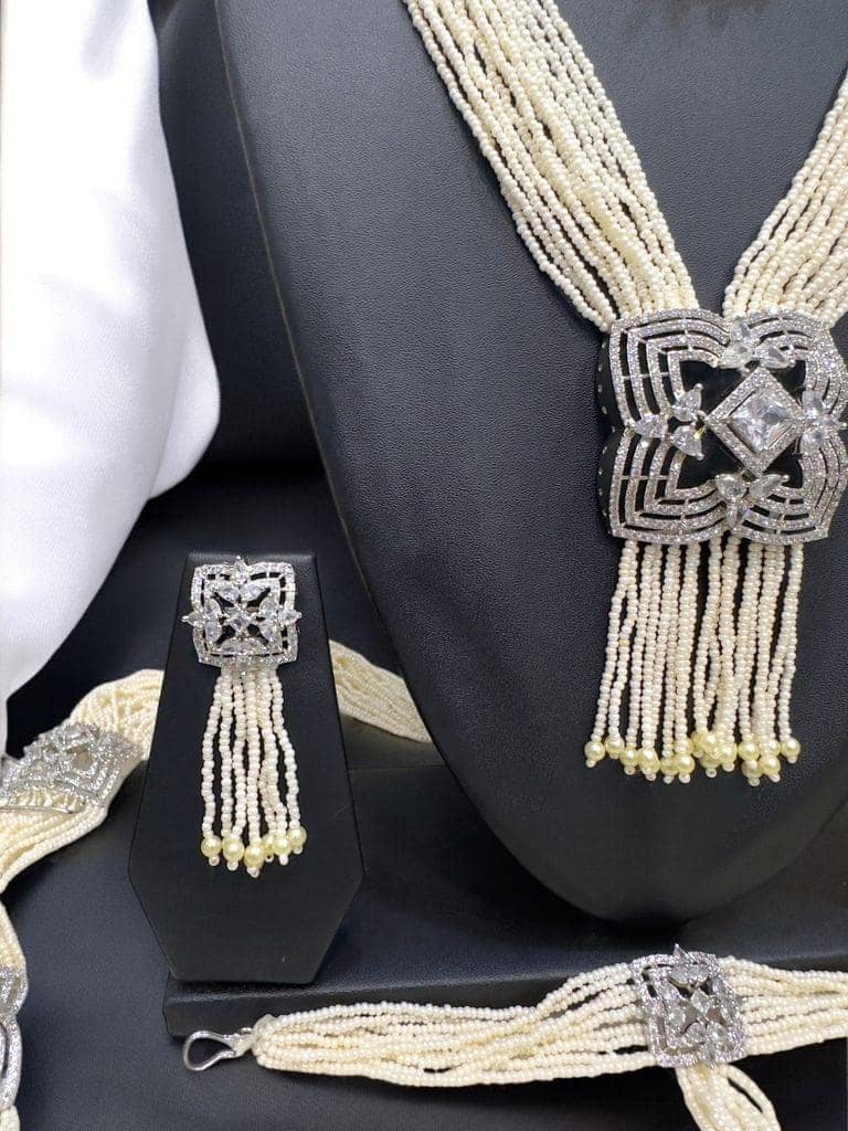 Belt Set With CZ Stones and Pearls - Signature Collection By Amit Chauhan And Sons view 5
