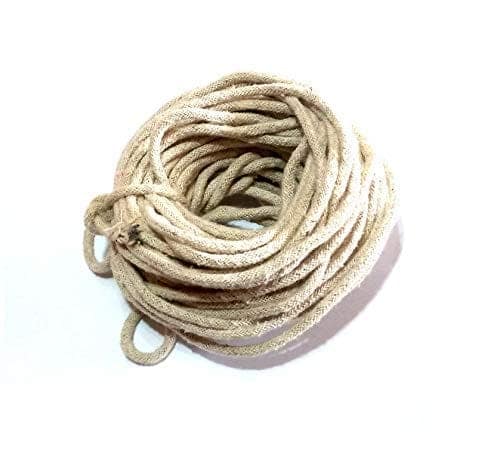 Nawani 40 Meter 6mm Natural Beige Cotton Twisted Cord Braided Rope view 2