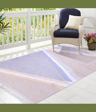 PEQURA Multi Cotton Carpet Stripes 5x7 Ft