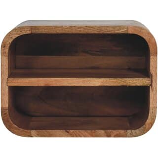 Oak-ish Floating Open Curve Bedside view 2