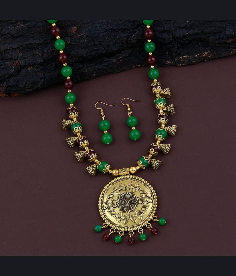 ShreejiHuf Alloy Multi Color Traditional Necklaces Set Long Haram