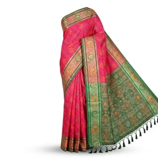 Hot Pink Sambalpuri Saree