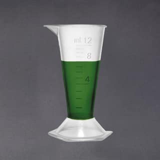 TRUEKIT Transparent Plastic Measuring Beaker Cup Conical Measure with Graduation Marks (Pack of 4)
