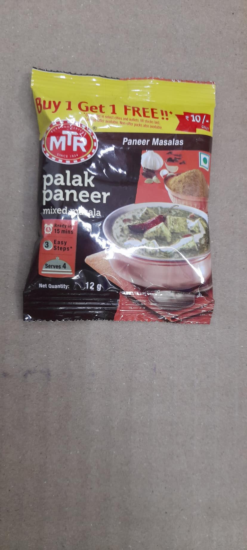 Mtr palak paneer mixed masala buy 1 get 1 free