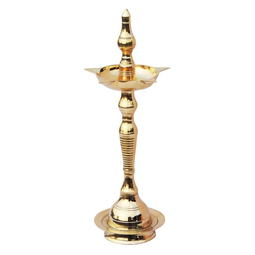 Brass Kerala Fancy Deepak, Oil Lamp No. 13 - Antique Brass Deepak for Home, Height : 16.4 Inch (FMAS642 F) view 3