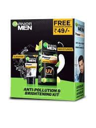 GARNIER MEN ANTI POLLUTION BRIGHTENING KIT MRP 149