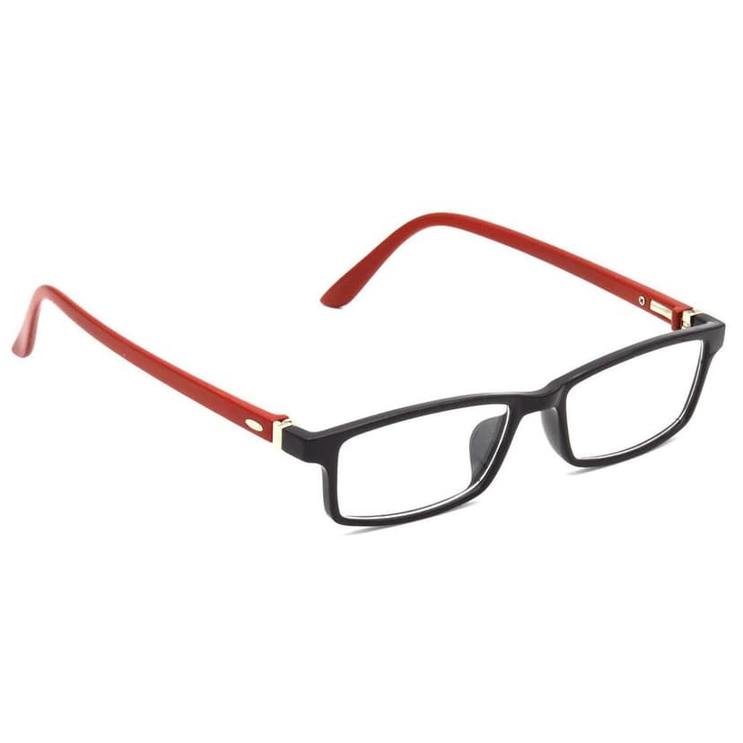 Hrinkar Eye Protection Zero Power Glass for Mobile and Computer with Blue Light Filter for Men & Women | Red and Black | HBCT-FRM-BK-RD-12 view 2