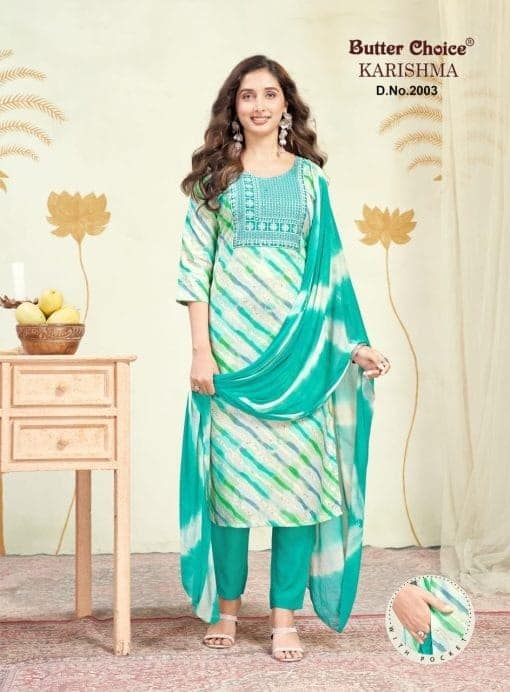 Rayon Foil Print with Embroidery