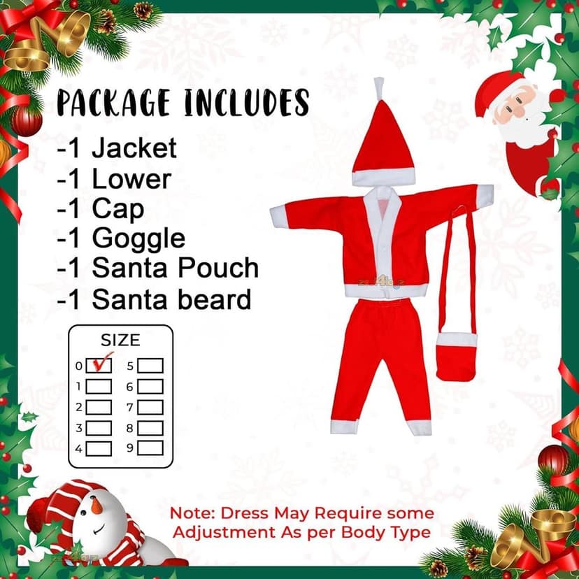 Combo of Chirtsmas Santa Claus Dress & Beard (Pack of 2) view 2