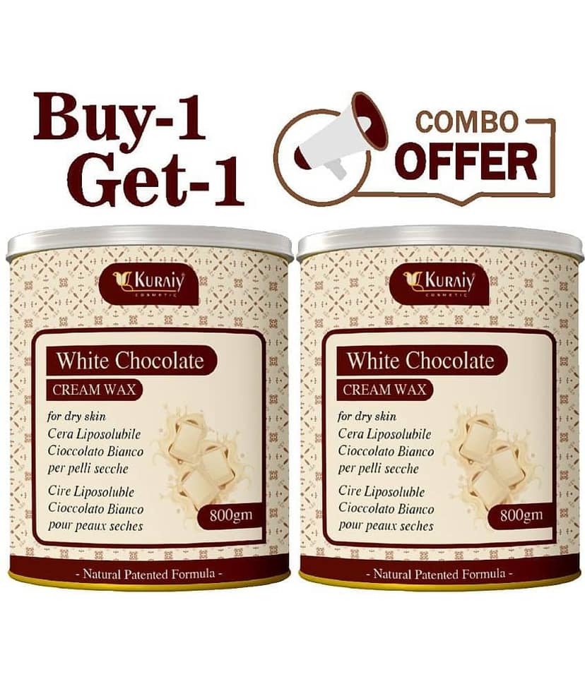KURAIY White Chocolate Wax for Hair Removal - 800gm White chocolate extracts(Pack of 2)