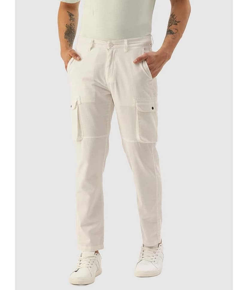 IVOC Men Solid Regular Fit Cargos Trousers