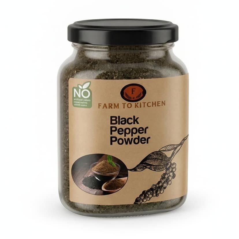 Black Pepper Powder - 100 gm - One glass jar view 3