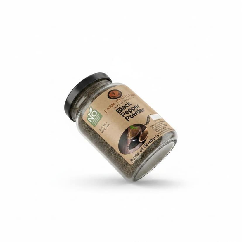 Black Pepper Powder - 100 gm - One glass jar view 4