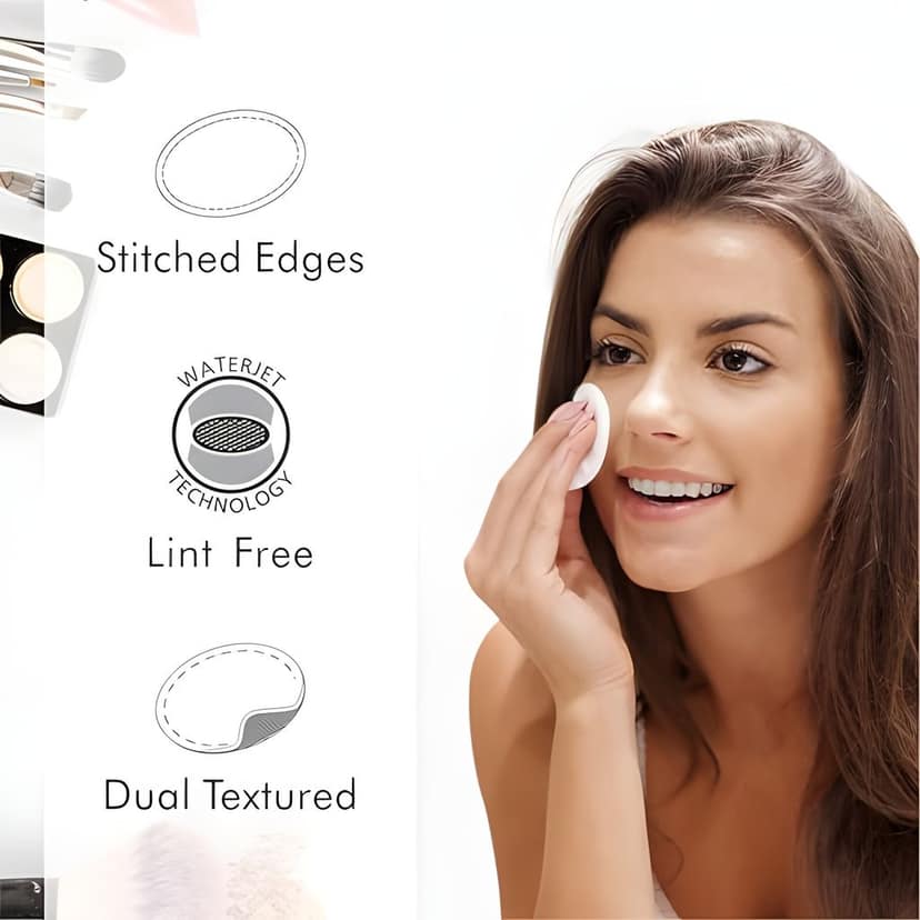 50 Round Facial Cotton Pads in a Ziplock Bag (Pack of 1); Made from 100% Pure Soft Cotton, Best for Applying & Removing Makeup, safe for sensitive Skin view 3