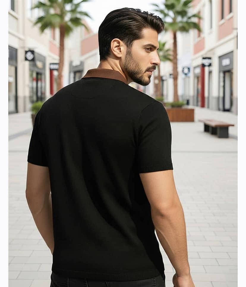 ENITOR Men Cotton Blend Regular Fit Colorblock Polo T Shirt ( Multicolor2 ) view 2