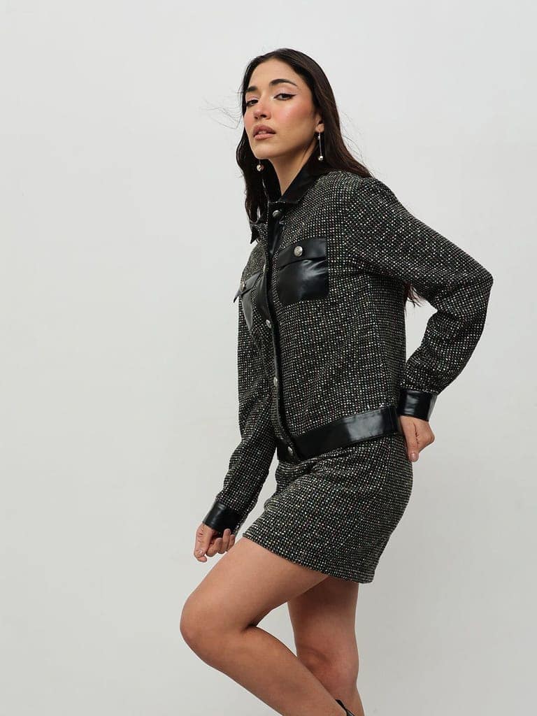 Black Tweed Co-ord Set view 4