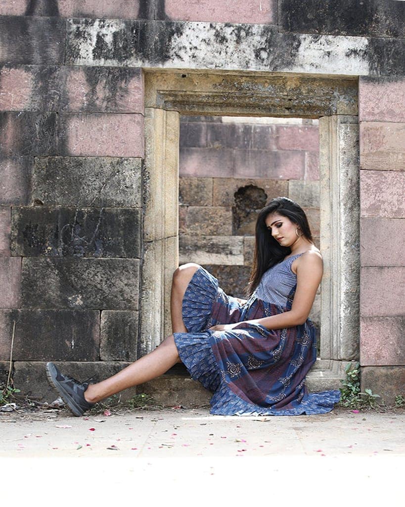 Boho Printed Long Slip Muslin Dress view 3