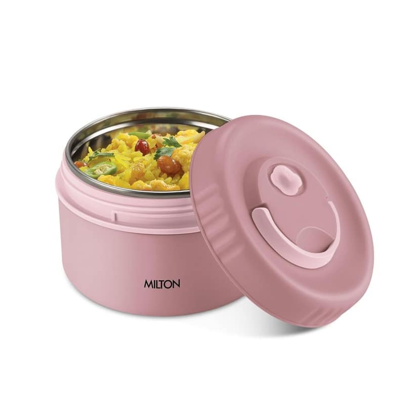 MILTON Snack Box Big I Inner Steel, PU Insulated 510 ml I Leak Proof with Air Vent I Lunch Box for Office Use