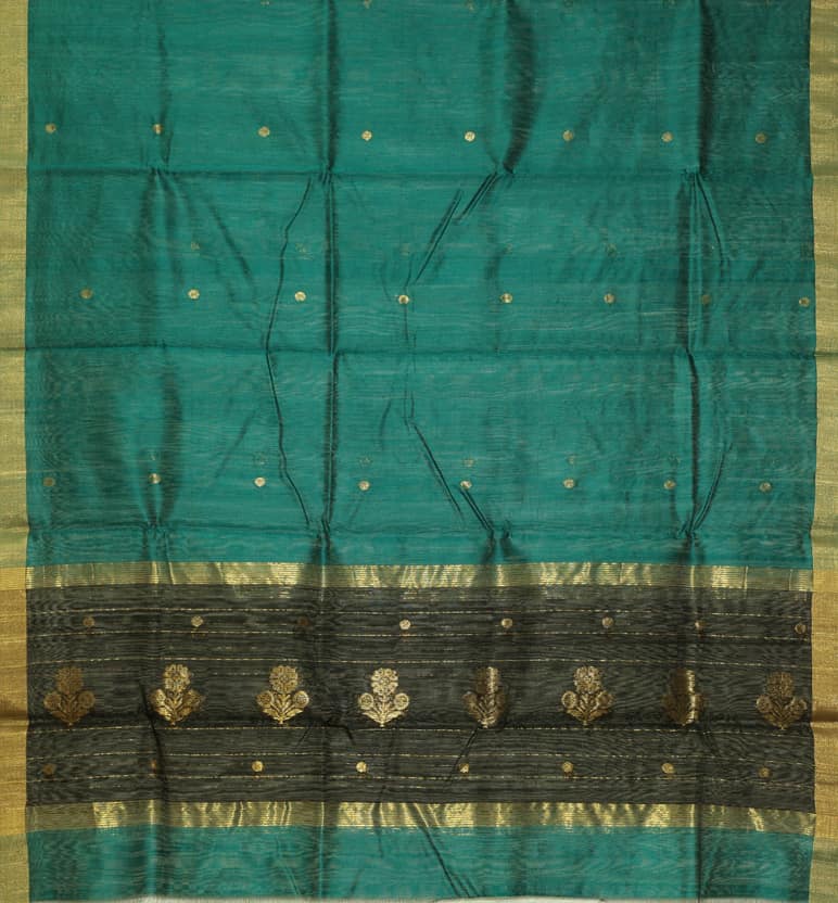 Handloom Chanderi Unstitched 2-Piece Silk By Cotton Suit Set view 4